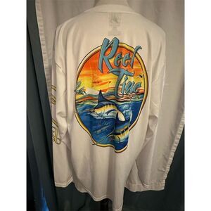 Real Time Men's XXL Multicolor Long Sleeve Fishing T-Shirt Marlin Graphic